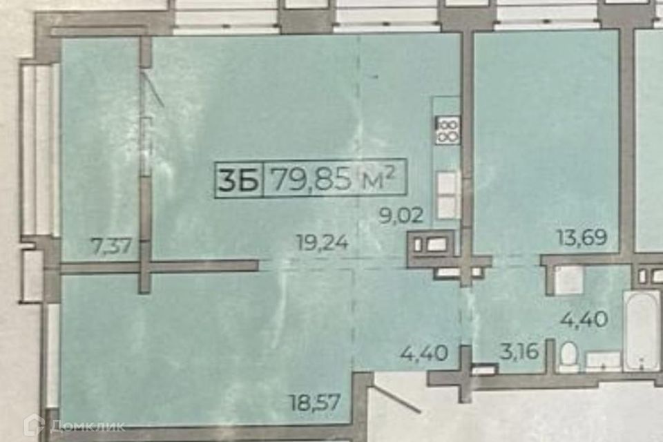 Продаётся 3-комнатная квартира, 80 м²