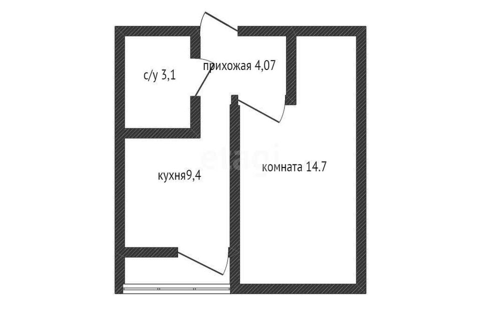 Продаётся 1-комнатная квартира, 30.9 м²