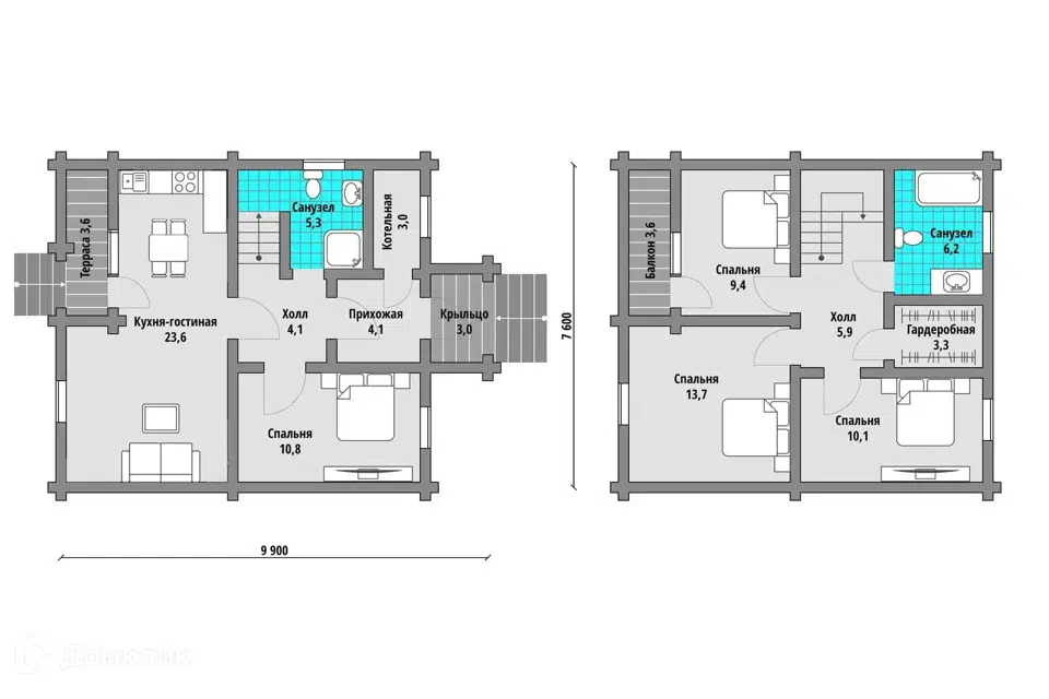 Продаётся 2-этажный дом, 132 м²