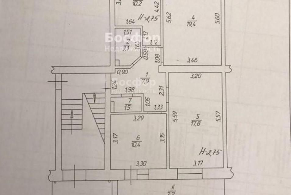 Продаётся 3-комнатная квартира, 77.5 м²
