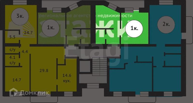 Продаётся 1-комнатная квартира, 35.5 м²