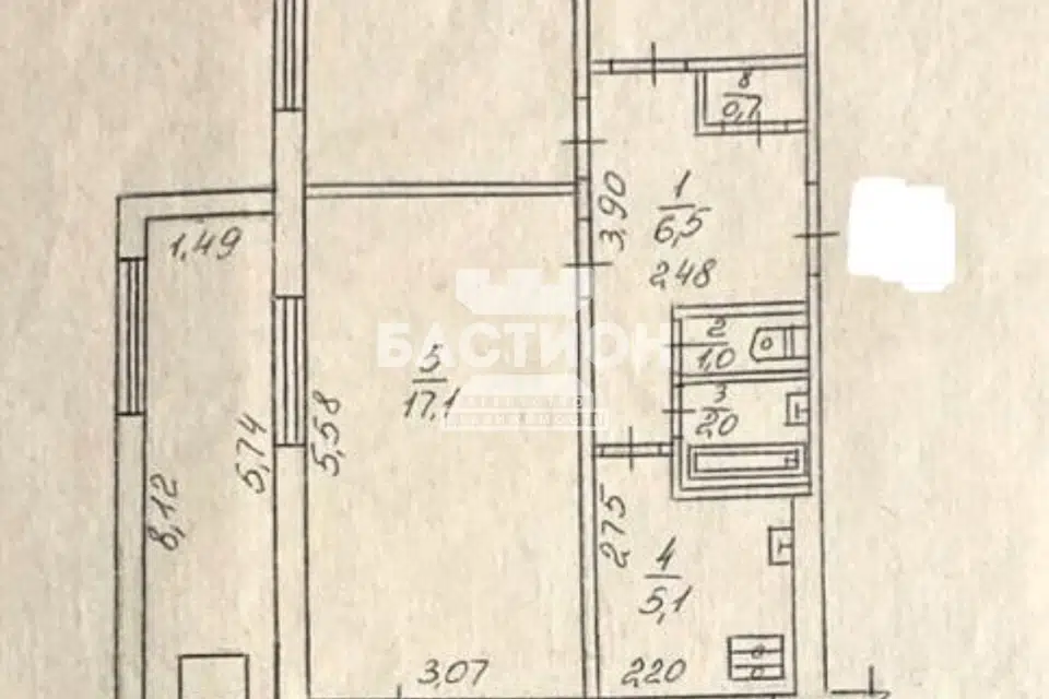 Продаётся 3-комнатная квартира, 67 м²