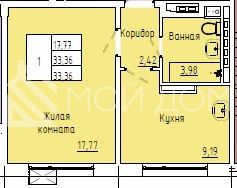 Продаётся 1-комнатная квартира, 30 м²