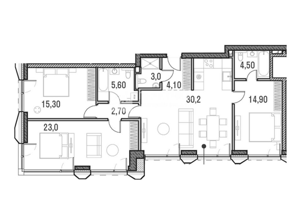 Продаётся 3-комнатная квартира, 103.1 м²