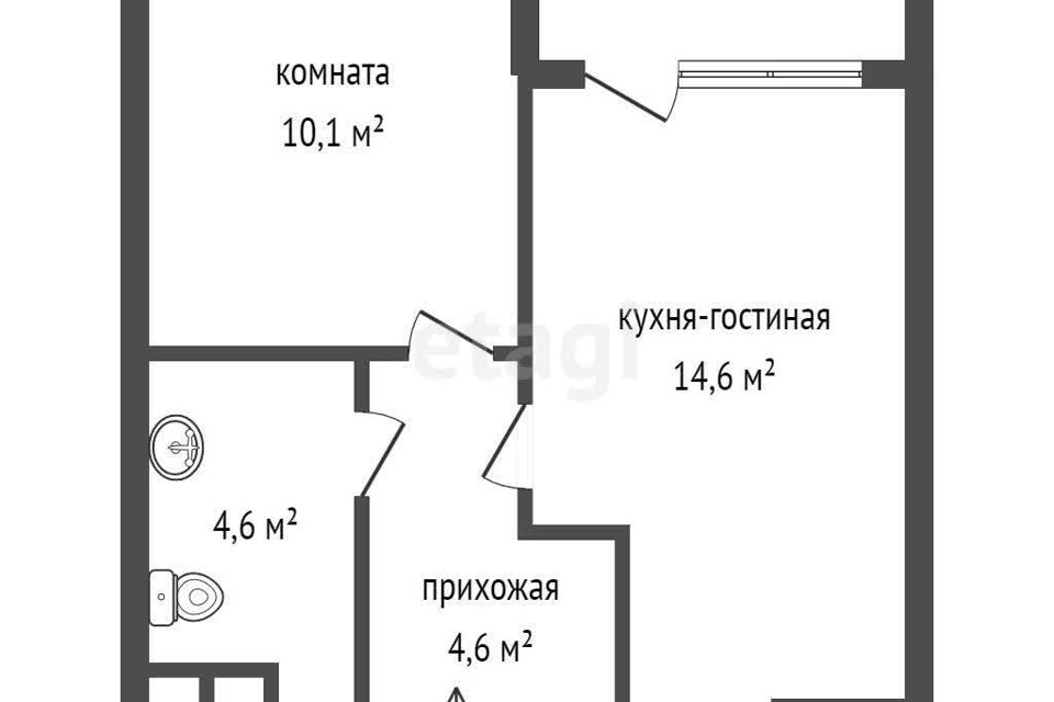 Продаётся 1-комнатная квартира, 35.92 м²