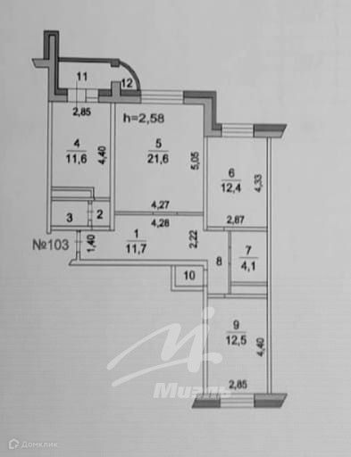 Продаётся 3-комнатная квартира, 84.3 м²