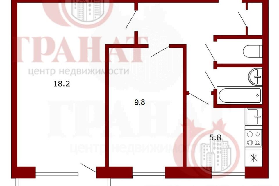 Продаётся 2-комнатная квартира, 44 м²