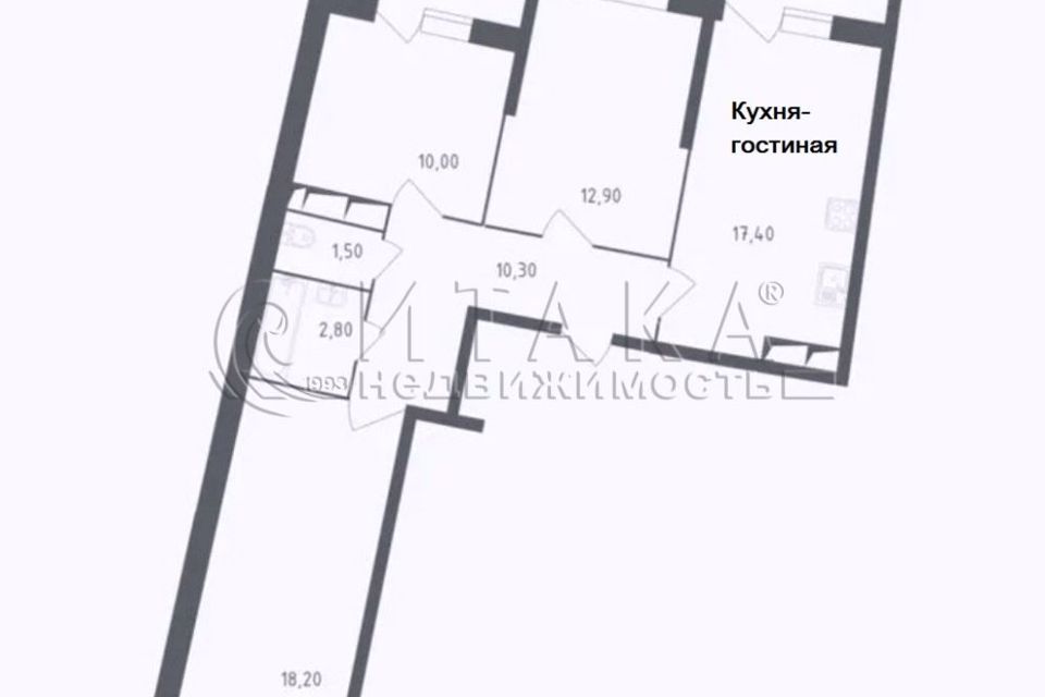 Продаётся 3-комнатная квартира, 73.8 м²