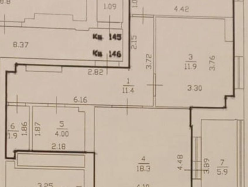 Продаётся 2-комнатная квартира, 59.3 м²