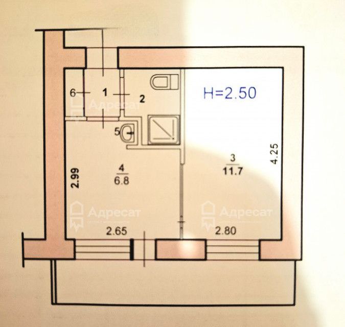 Продаётся 1-комнатная квартира, 22.5 м²