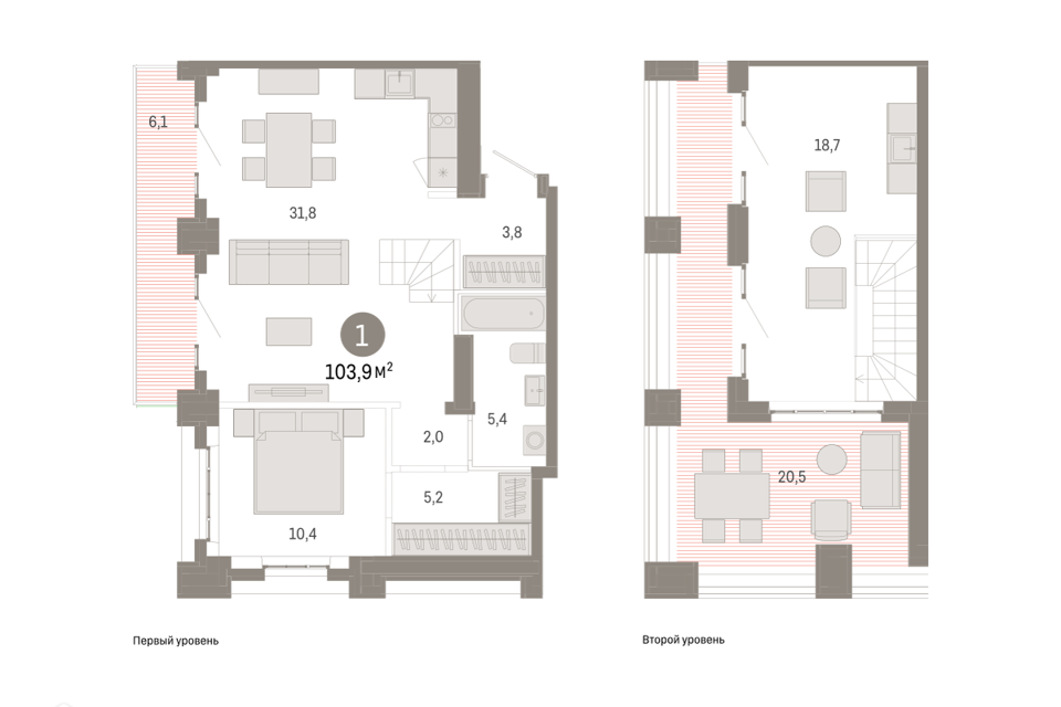 Продаётся 1-комнатная квартира, 103.9 м²