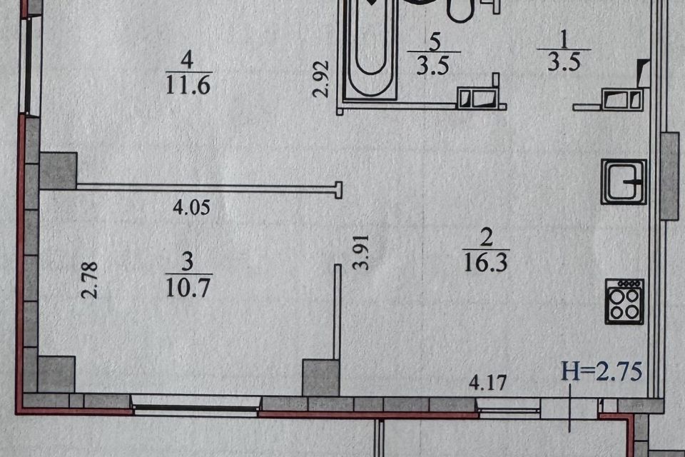 Продаётся 2-комнатная квартира, 45.6 м²