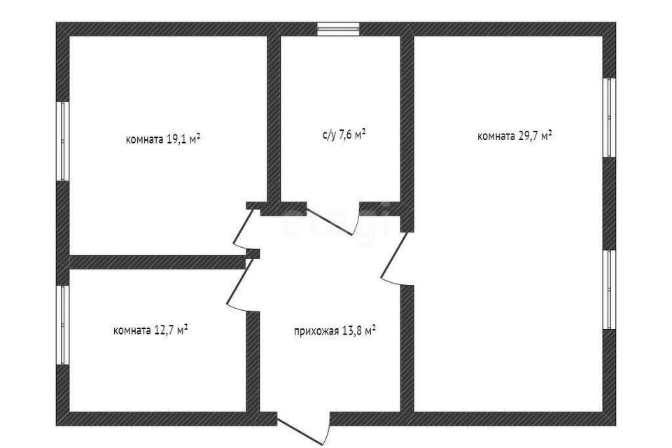 Продаётся 2-комнатная квартира, 72.3 м²
