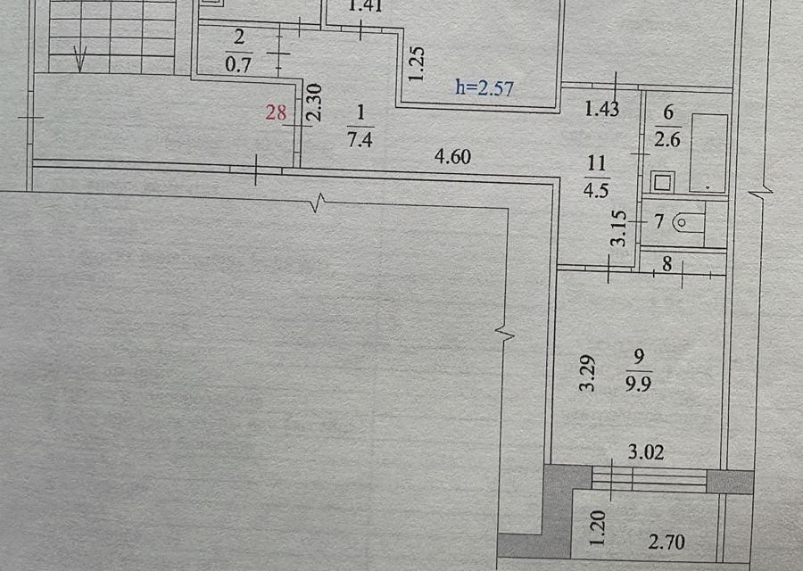 Продаётся 3-комнатная квартира, 63.7 м²