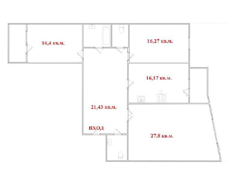 Продаётся 3-комнатная квартира, 105.6 м²