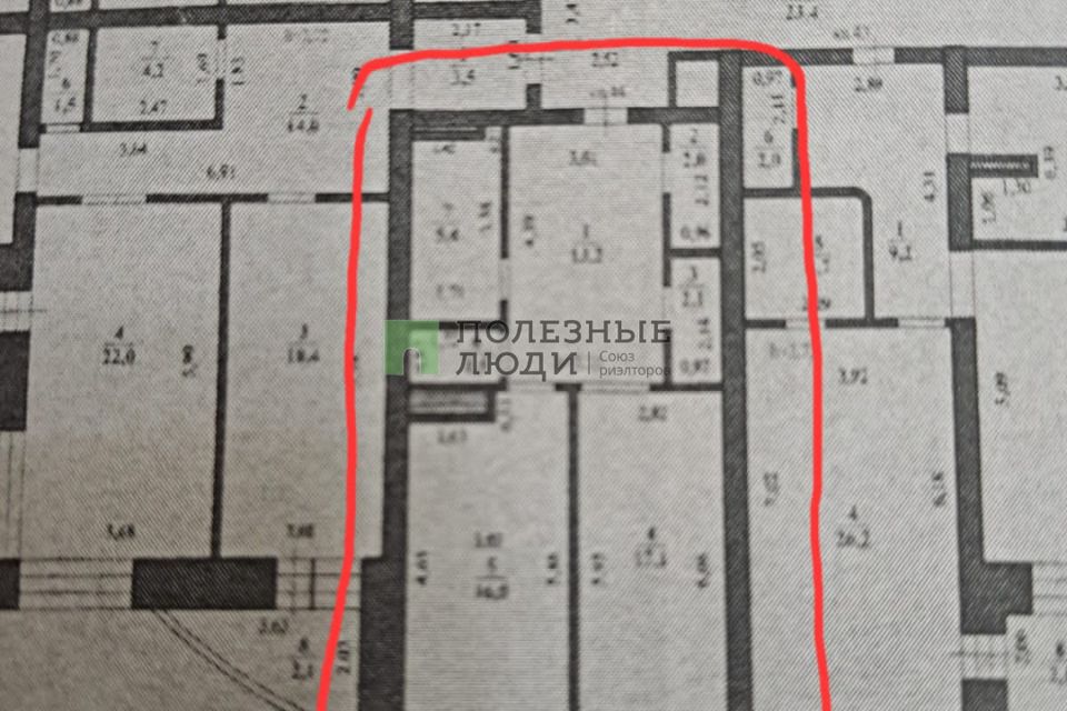 Продаётся 1-комнатная квартира, 57.3 м²