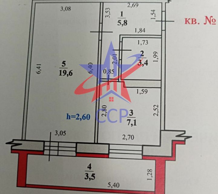 Продаётся 1-комнатная квартира, 35.9 м²
