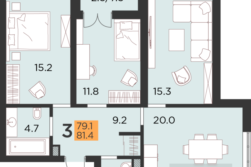 3 комнатные квартиры калининград. Кухня в 16 этажном доме 2 комнатной квартиры. Орудийная 32а Калининград планировка этажа. 4 Квартал