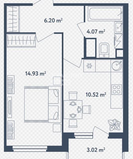Продаётся 1-комнатная квартира, 35.6 м²
