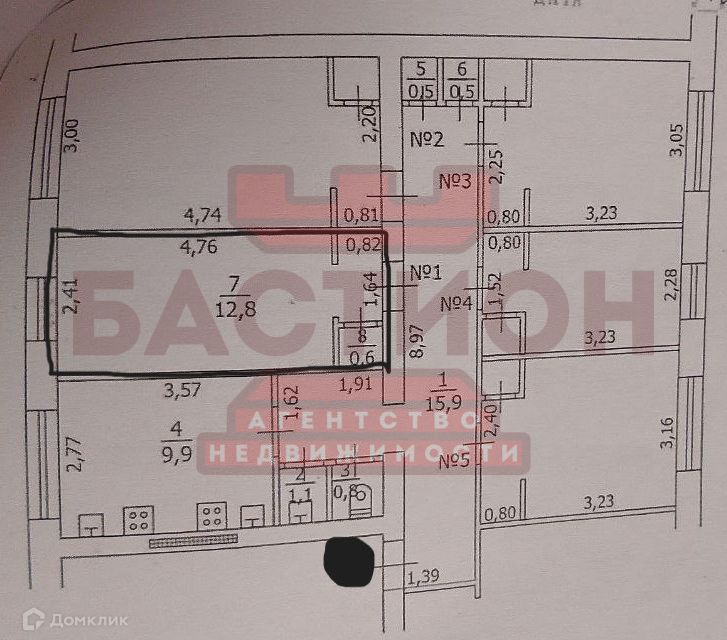 Продаётся комната в 1-комн. квартире, 12.8 м²