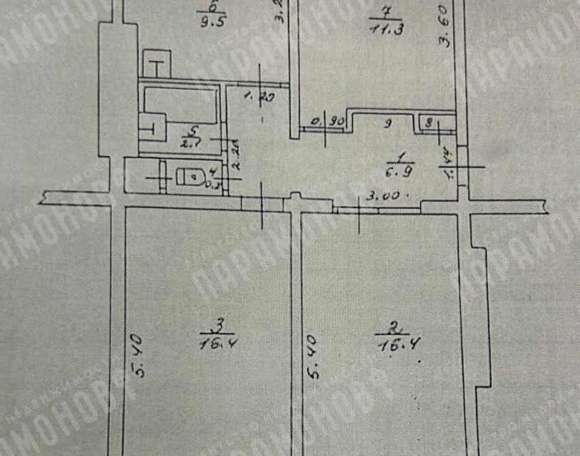 Продаётся 3-комнатная квартира, 65.6 м²
