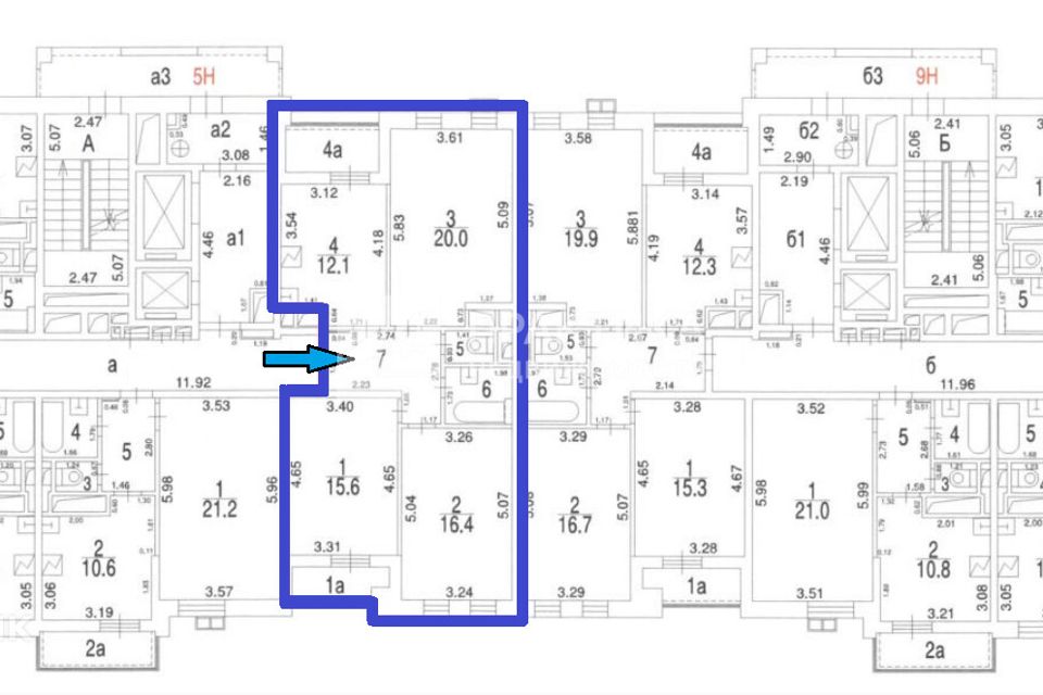 Продаётся 3-комнатная квартира, 75.9 м²