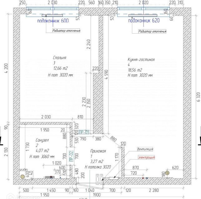 Продаётся 2-комнатная квартира, 38 м²