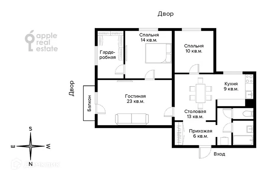 Продаётся 3-комнатная квартира, 90 м²
