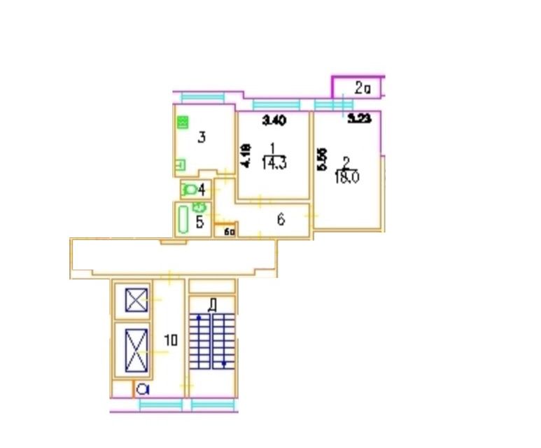 Продаётся 2-комнатная квартира, 55 м²