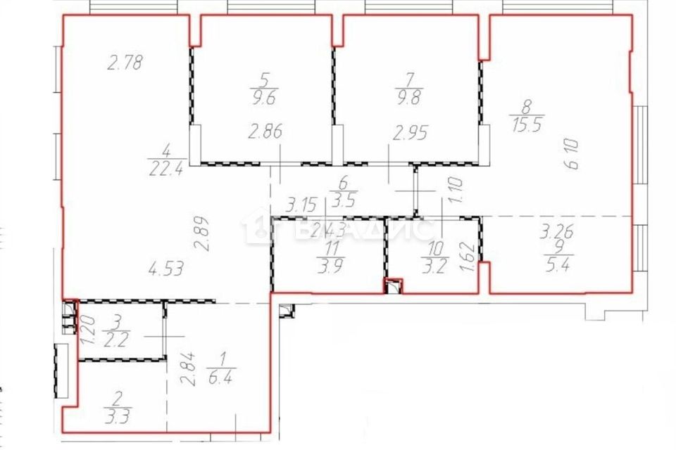 Продаётся 4-комнатная квартира, 110 м²