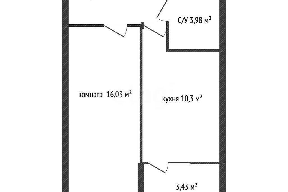 Продаётся 1-комнатная квартира, 38.4 м²