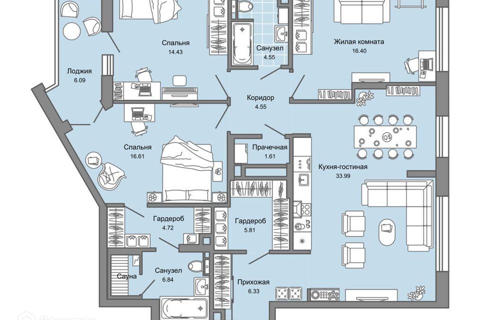 Продаётся 3-комнатная квартира, 120 м²