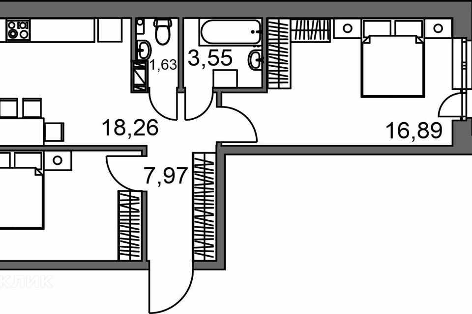 Продаётся 2-комнатная квартира, 68.3 м²