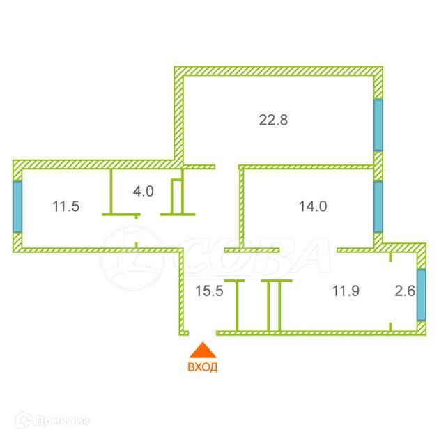 Продаётся 3-комнатная квартира, 81.7 м²