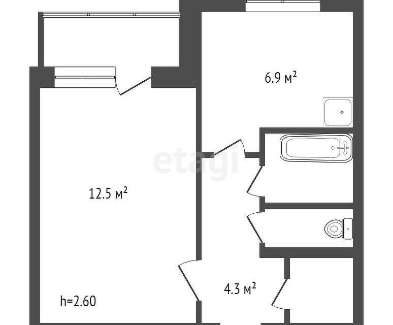 Продаётся 1-комнатная квартира, 28.2 м²