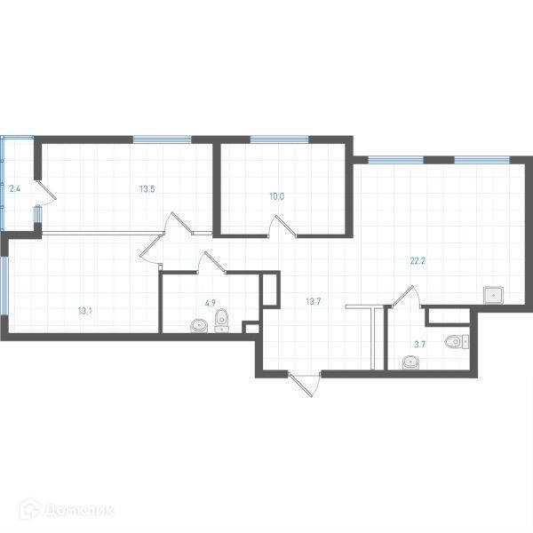 Продаётся 3-комнатная квартира, 82.7 м²
