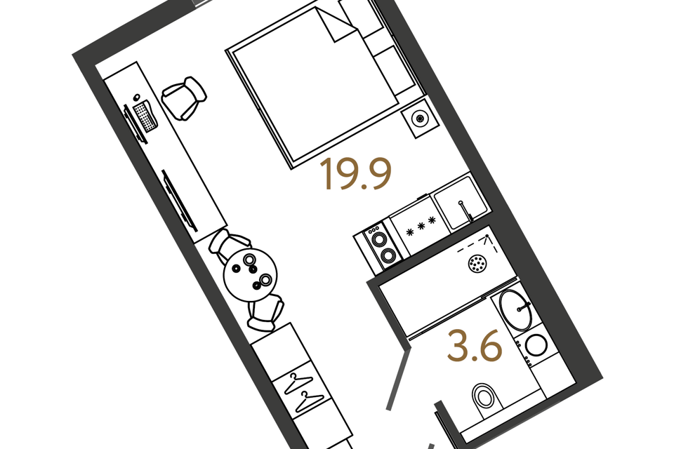 Продаётся студия, 23.5 м²