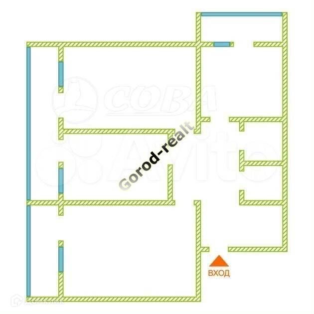 Продаётся 3-комнатная квартира, 68 м²