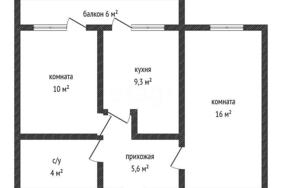 Продаётся 2-комнатная квартира, 45.3 м²