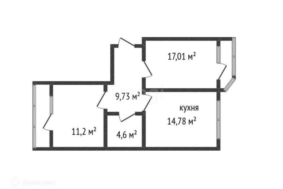 Продаётся 2-комнатная квартира, 60.1 м²