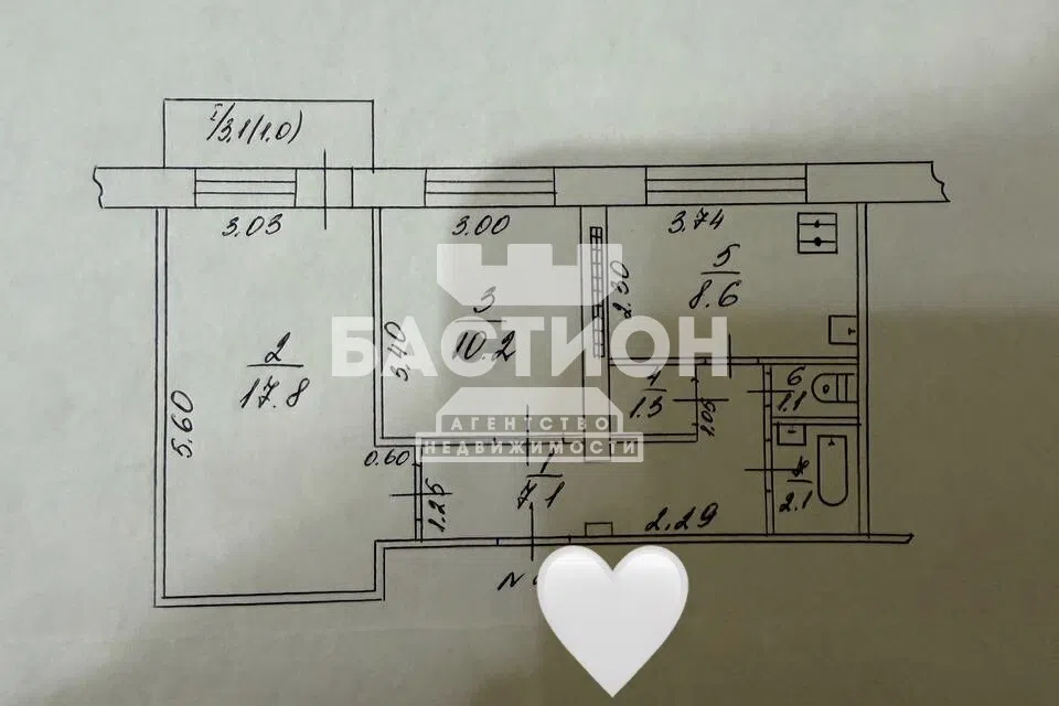 Продаётся 2-комнатная квартира, 52 м²