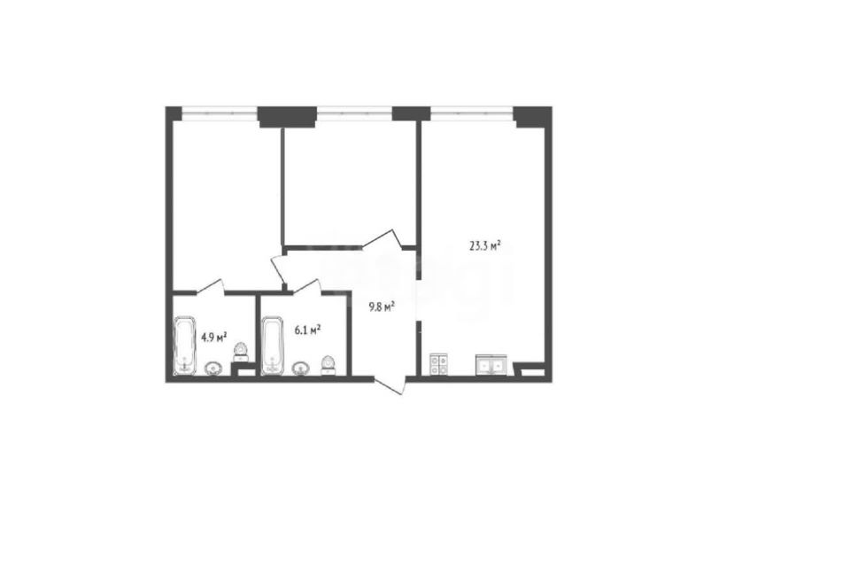 Продаётся 3-комнатная квартира, 73.9 м²