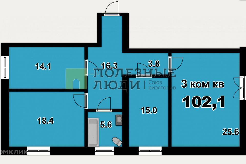 Продаётся 5-комнатная квартира, 98 м²