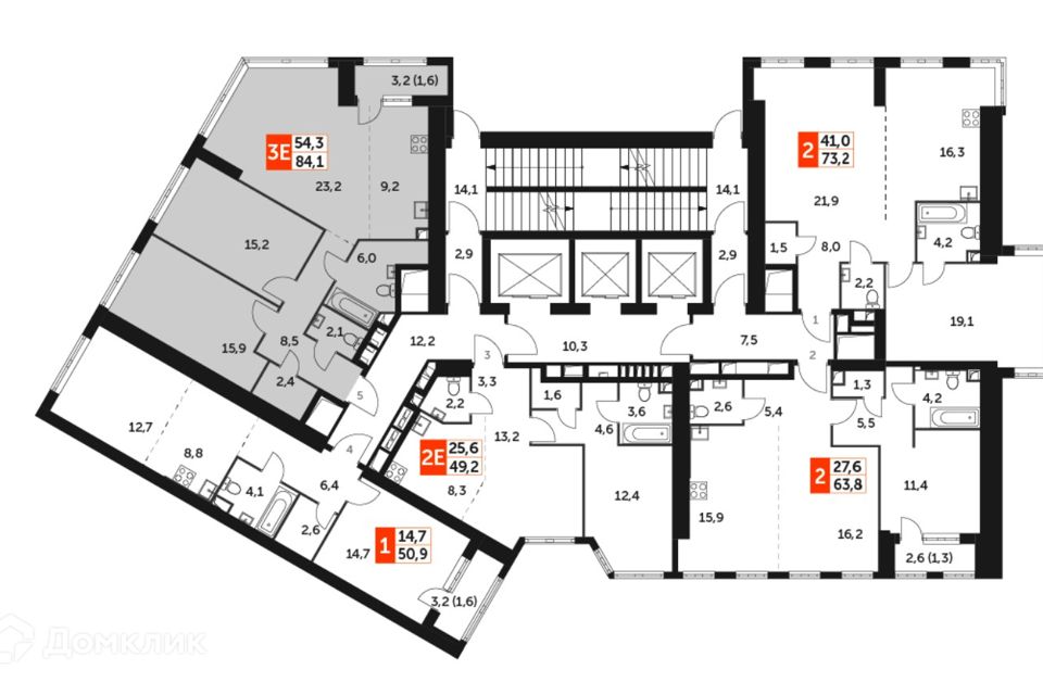 Продаётся 3-комнатная квартира, 84.1 м²