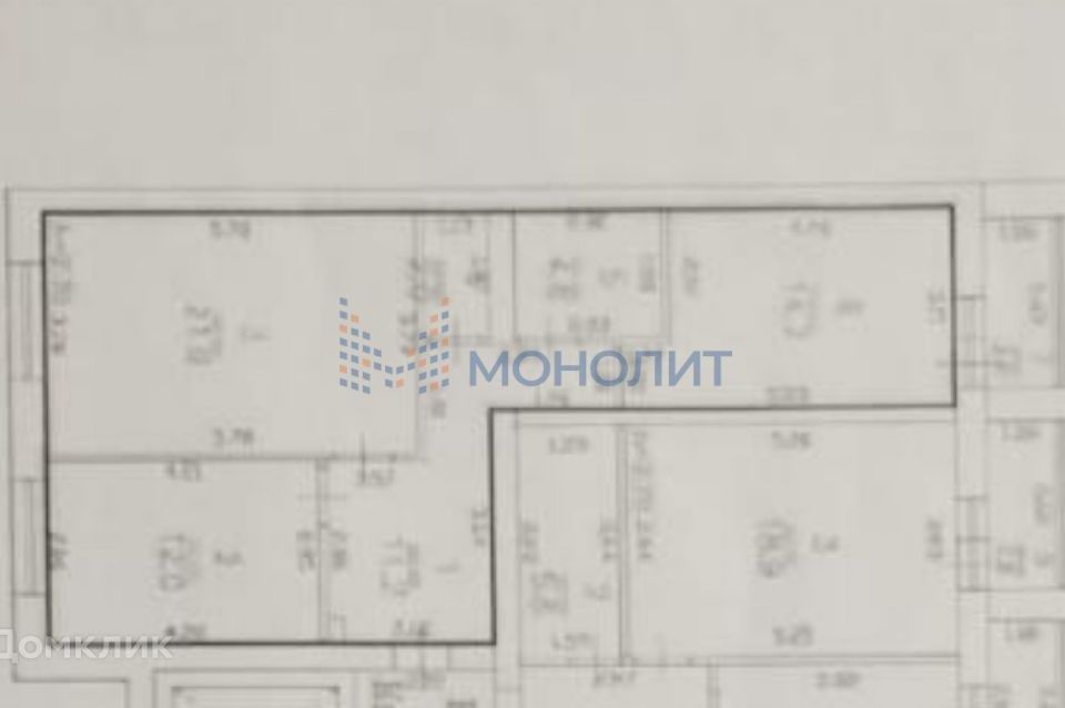 Продаётся 2-комнатная квартира, 66.4 м²