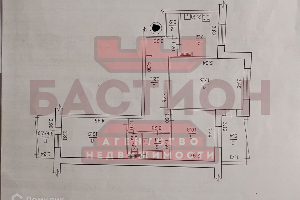 Продаётся 3-комнатная квартира, 73 м²