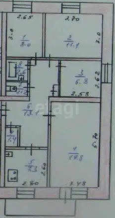 Продаётся 4-комнатная квартира, 71.6 м²