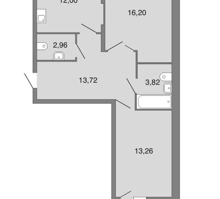 Продаётся 2-комнатная квартира, 61.9 м²