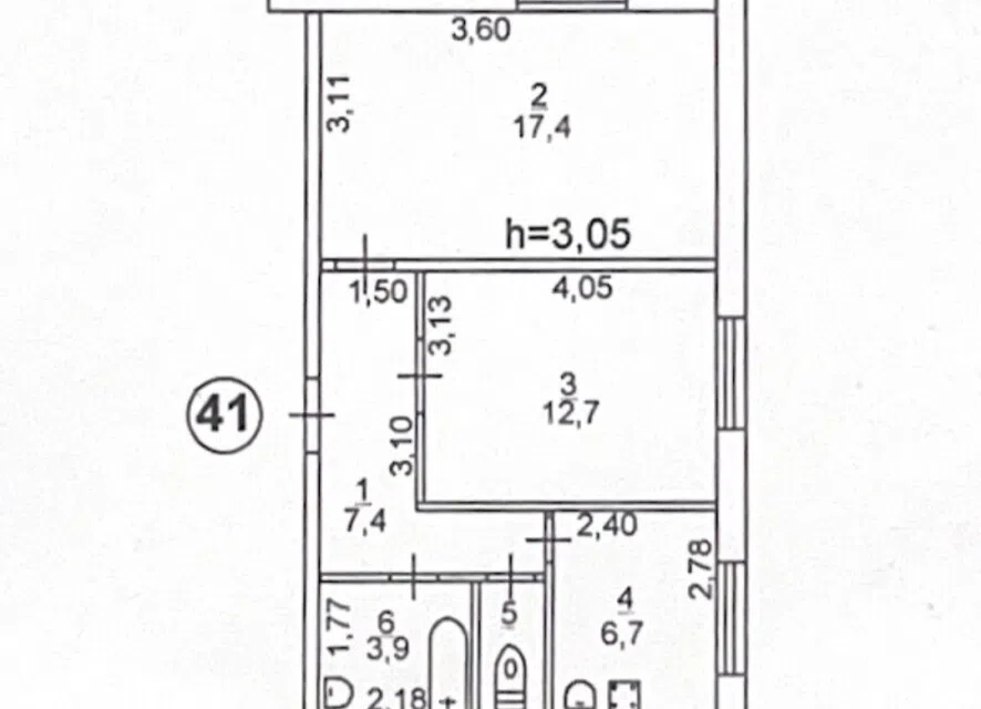 Продаётся 2-комнатная квартира, 49.6 м²