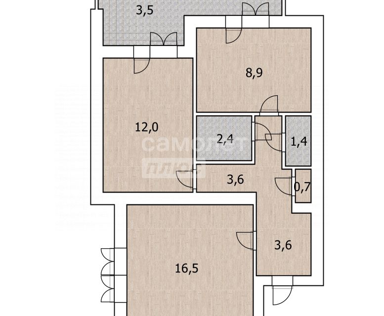 Продаётся 2-комнатная квартира, 50 м²